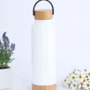 Bouteille isotherme Blanc et en bambou de 500ml en tunisie avec impression logo en tunisie
